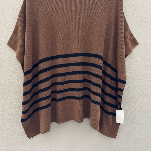 NWT J. Crew Striped Poncho Pullover Cotton Wool Boxy Oversized Classic Preppy OS - Picture 8 of 15